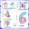 Butterfly Birthday Balloons – 6th Birthday Decorations for Girls, Gradient Pink Foil Balloons, Giant Number 6 Mylar Balloon, Butterfly Theme Party Supplies (Colorful - 6)